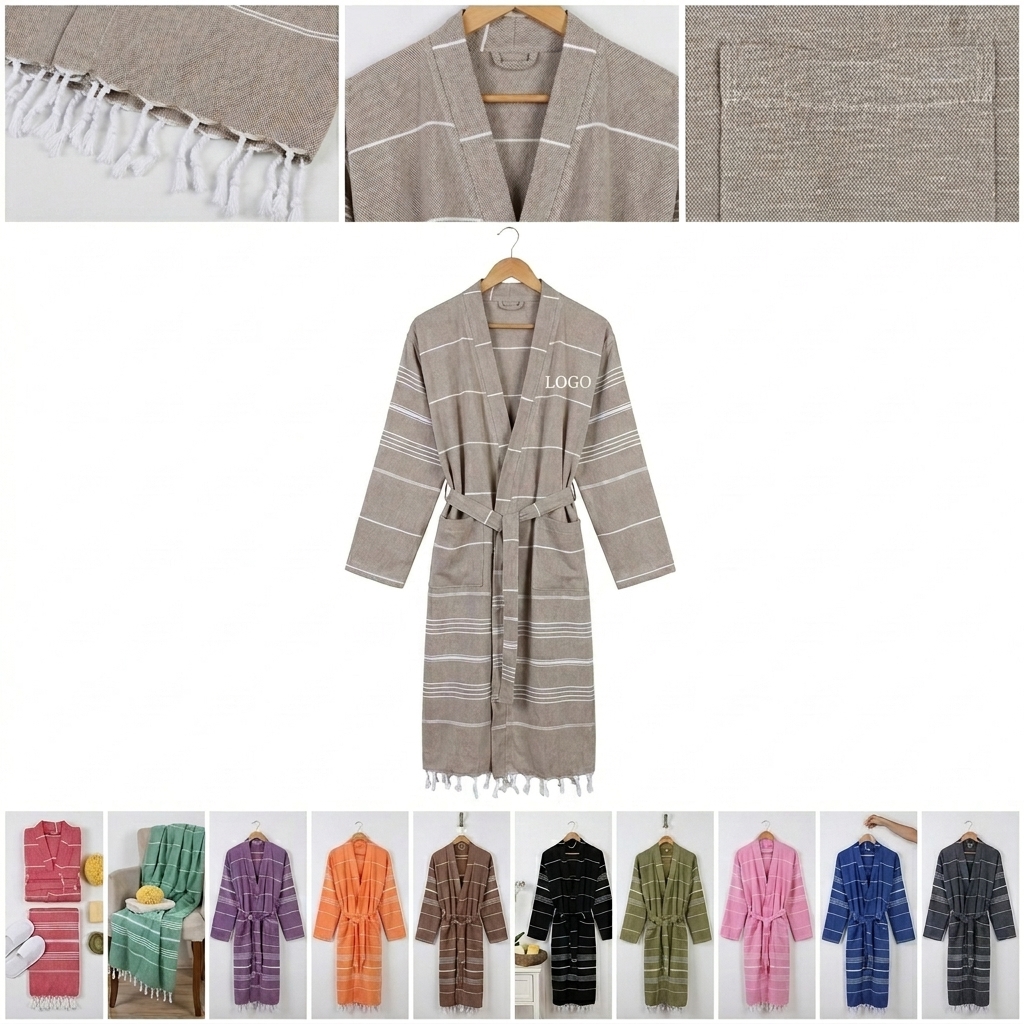 Soft 100% Natural Cotton Bathrobe for Everyday Comfort & Durability