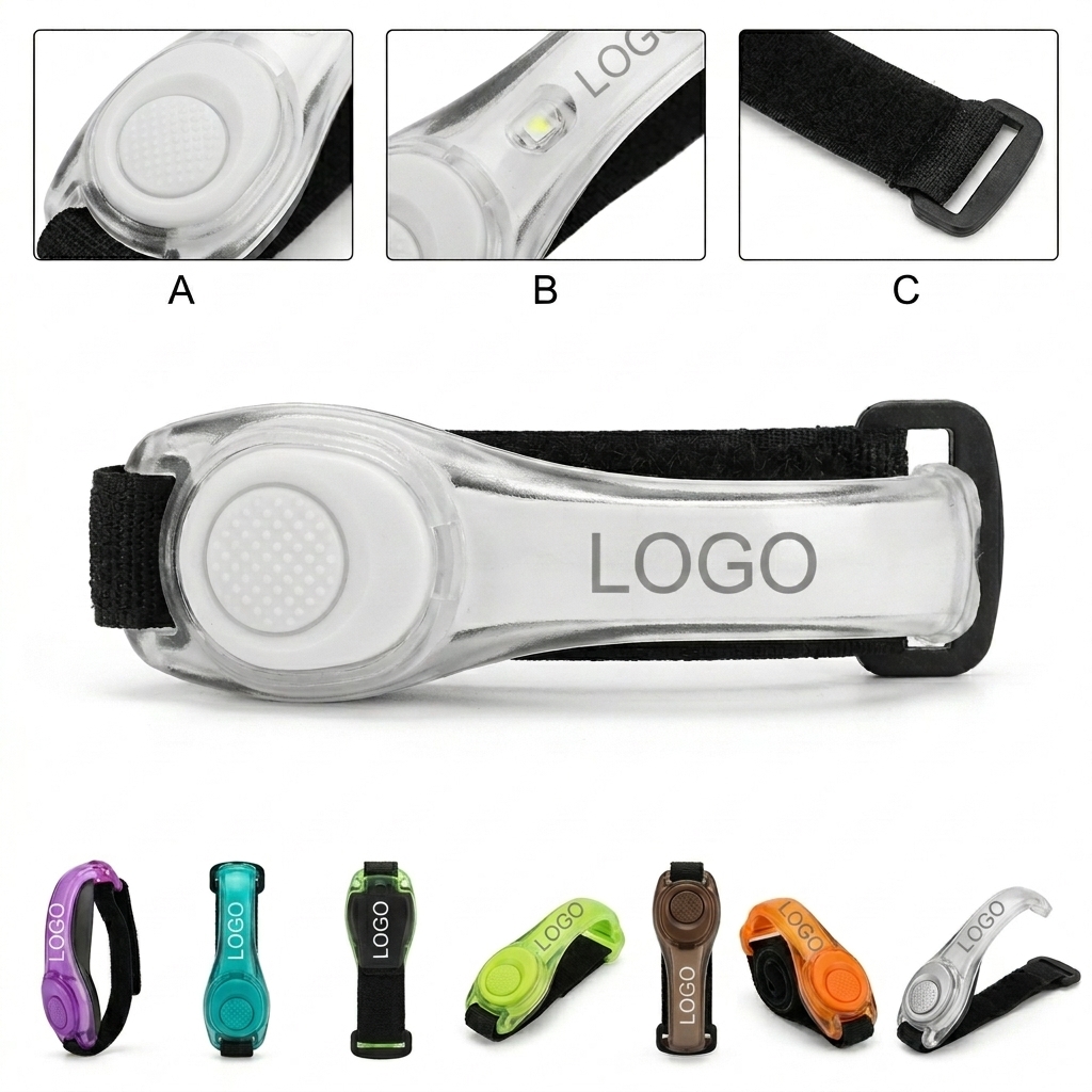 Coin-Open Safety LED Armband Light with Flashing Silicone Band