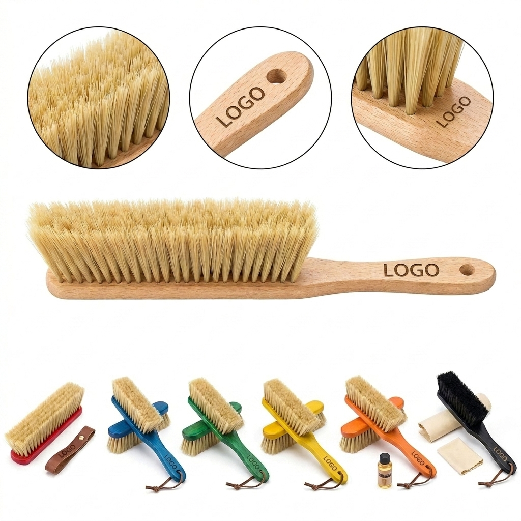 Gentle PP Bristle Cleaning Brush with Long Wood Handle for Dust and Particle Removal