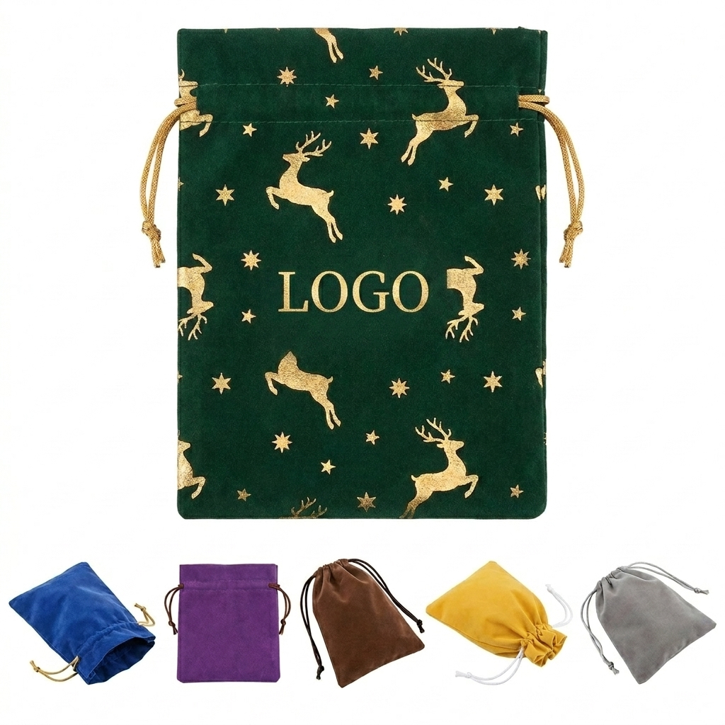Velvet Drawstring Gift Pouch in Assorted Colors