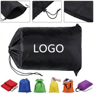 210D Polyester Reusable Laundry Bag with Drawstring & Adjustable Straps