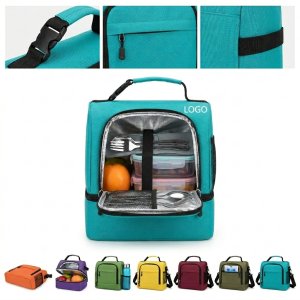 Insulated Zip-Closure Lunch Tote with Adjustable Carry Strap