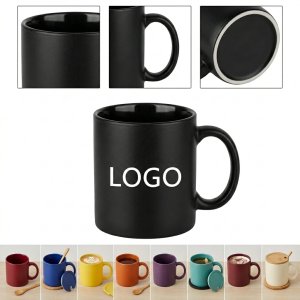 Matte Black 16oz Ceramic Coffee Mug